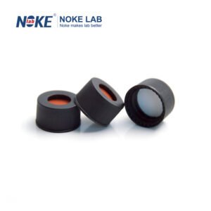 13mm Open-top Screw Black Cap with white PTFE/red Silicone Septa