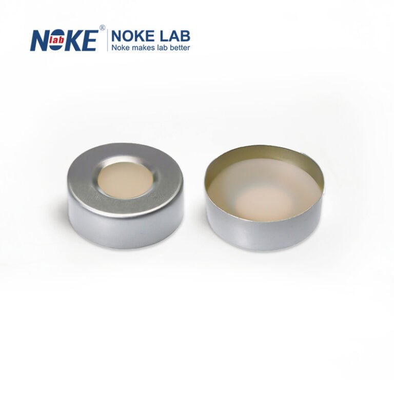 20mm Crimp-top Aluminum Cap, Nature PTFE/Nature Silicone Septa (3 mm Thick)