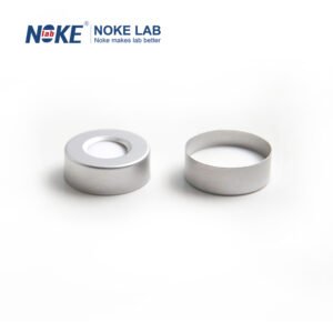 20mm Crimp-top Aluminum Cap, White PTFE/White Silicone Septa (3 mm Thick)