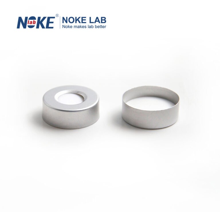 20mm Crimp-top Aluminum Cap, White PTFE/White Silicone Septa (3 mm Thick)