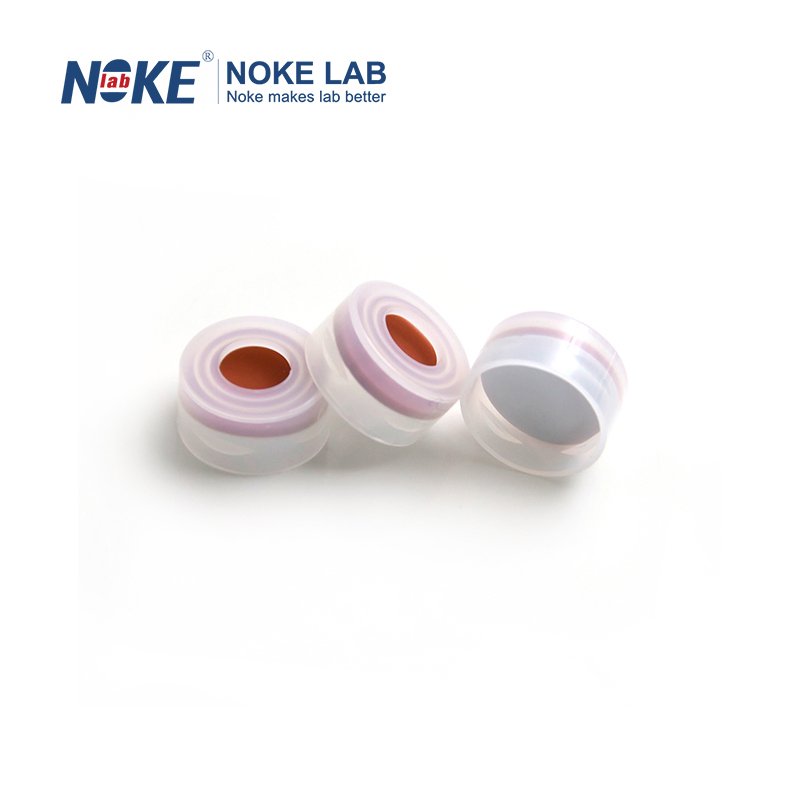 11mm PE Snap Cap with red PTFE/ white Silicone Septa